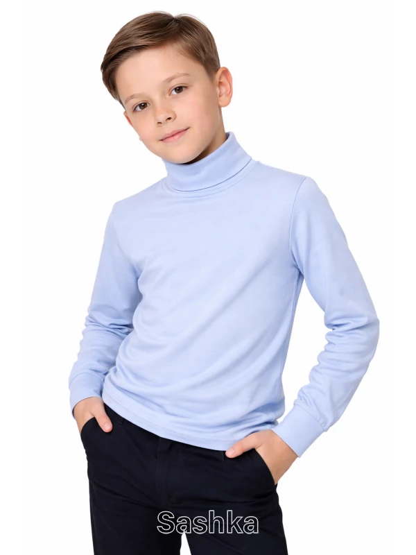 Водолазка для хлопчика трикотажна блакитна